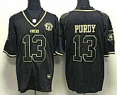 Men's San Francisco 49ers #13 Brock Purdy Black Gold With 75th Anniversary Patch Stitched Jersey,baseball caps,new era cap wholesale,wholesale hats